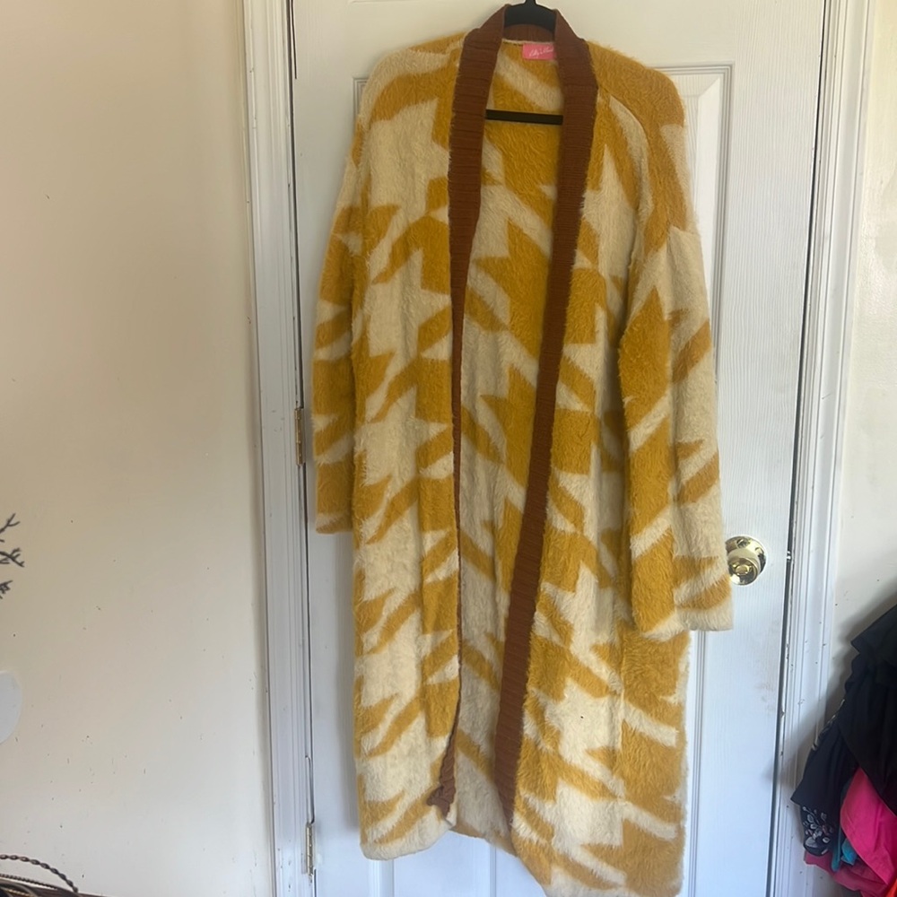Lily’s Closet viscose houndstooth duster cost